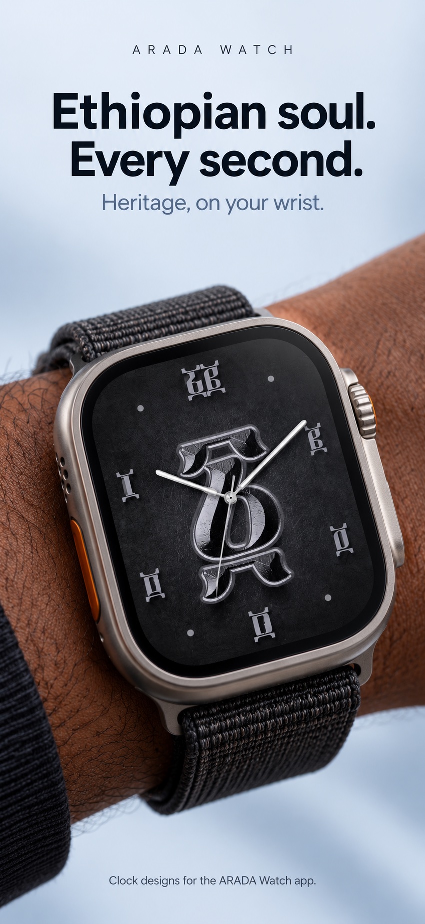 ARADA Heritage silver flagship clock on a wrist